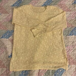 Yellow Lace Long Sleeve Top